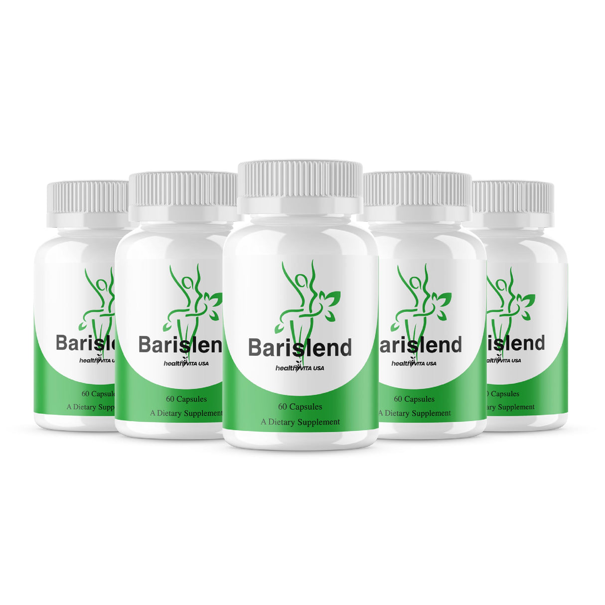 (5 Pack) Barislend Capsules, Official Barislend Pills Supplement Support, Barislend Advanced Formula, Barislend All Natural Vitamin Energy Overall Health Support, 5 Month Supply (300 Capsules)