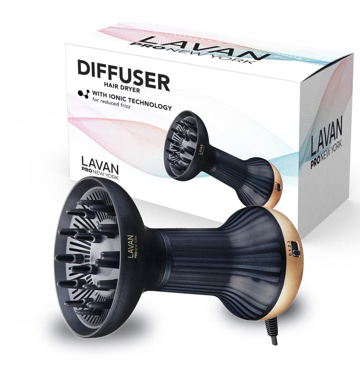 Diffuser Hair Dryer for Curly Hair – Ionic Technology Hair Dryer with Adjustable Heat & Speed Settings for Frizz-Free, Defined Curls, Lightweight Hair Dryer, Wavy And Curly Hair