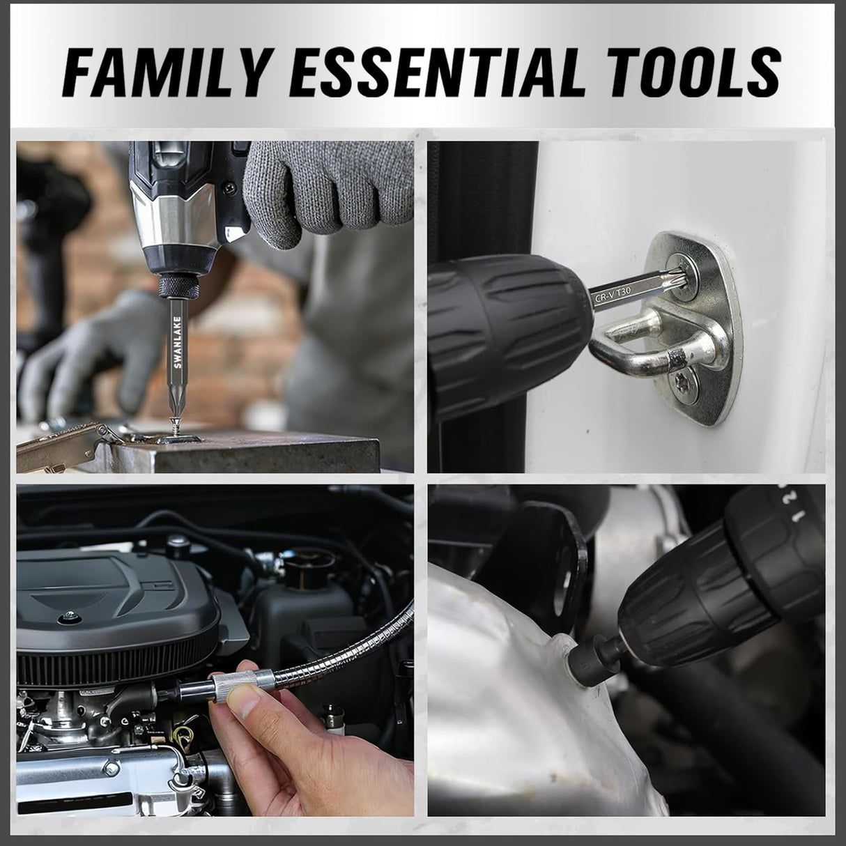 SWANLAKE 232-Piece Ultimate Screwdriver Bit Set, Cr-V Impact Driver Bit Set, Includes Security Bits, Nut Driver, Ratchet Wrench and Bits Holder
