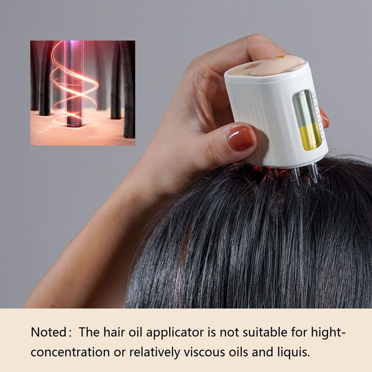 HUAYULINK Electric Hair Oil Applicator and Scalp Massager 2 in 1,Scalp Applicator Brush,Scalp Oil Applicator for Hair,Not Suitable for high Concentration and Viscous Oils