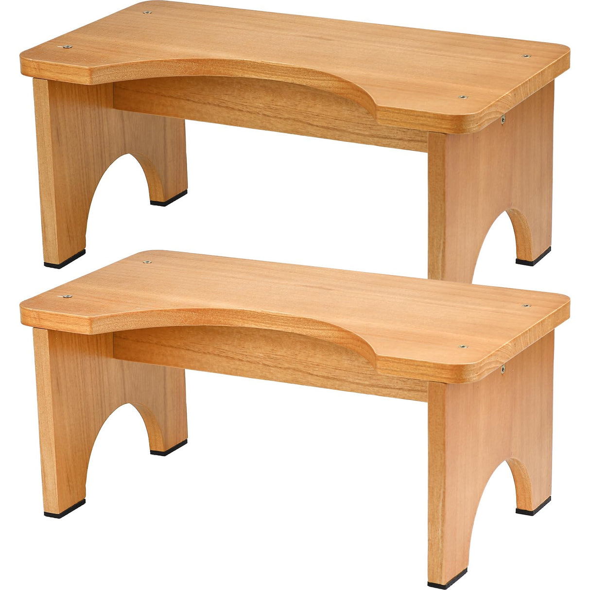 AZEN 2 Pack Toilet Stool Squat Adult, Wood Poop Stool for Bathroom Adults, Portable Toilet Potty Stool for Adults