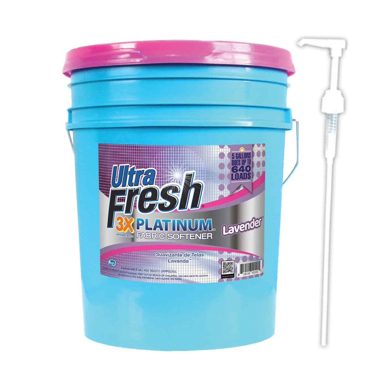 Ultra Fresh Platinum Fabric Softener for Laundry up to 640 Loads, Lavender, 5 Gallons - Fabric Odor Remover to Wash Clothes and Sheets