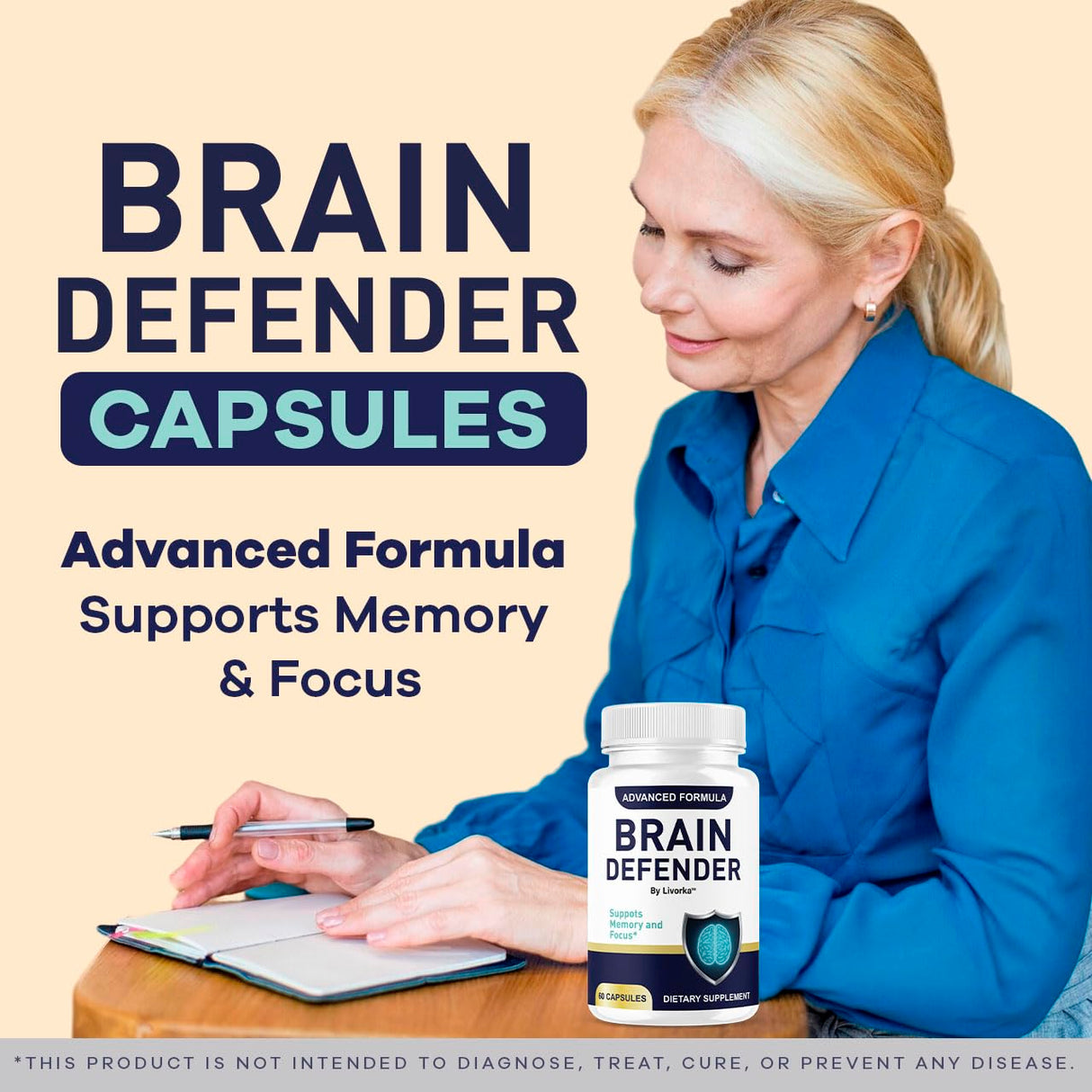 (5 Pack) Brain Defender - Official Brain Defender Supplement Advanced Pills, Natural Brain Defender Brain and Memory Support, Brain Defender Health & Wellness Multivitamin, 300 Capsules for 5 Months
