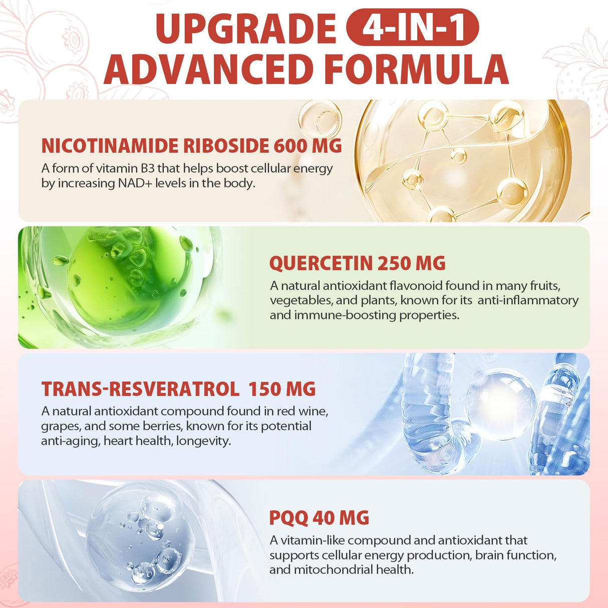 ZOROAHER 1000mg High-Potency NAD+ Liquid Supplement, Nicotinamide Riboside & Resveratrol with PQQ, Boosts Cellular Energy, Concentration& Healthy Aging - 1 Pc