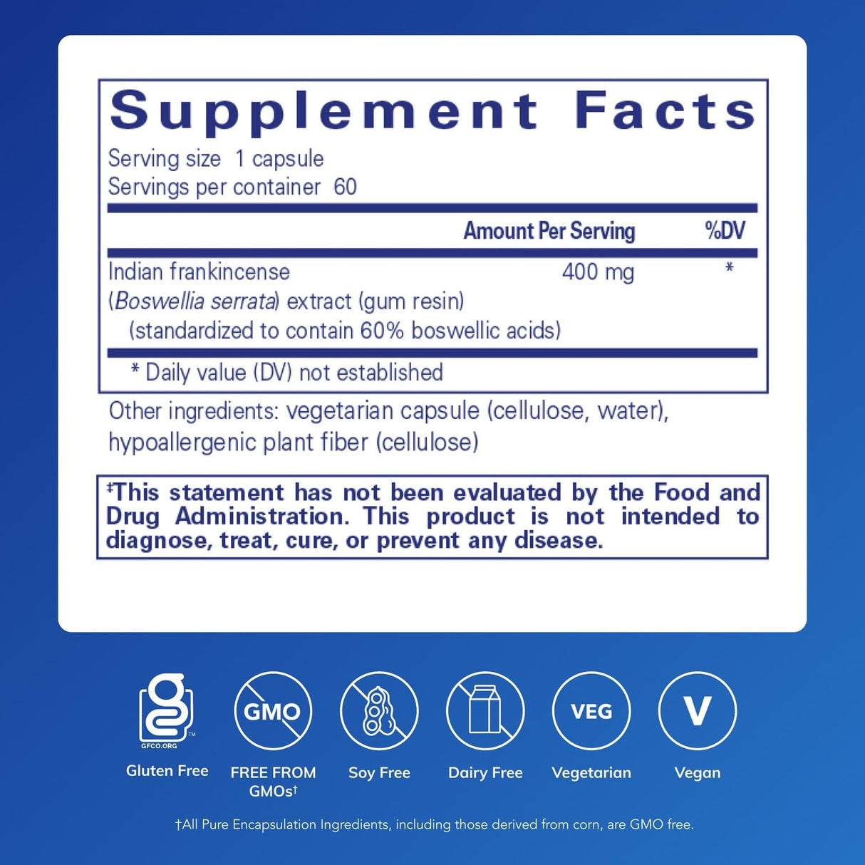Pure Encapsulations Boswellia Supplement - for Joint Health, GI & Connective Tissue - Supports Healthy Joints & Digestive Health* - Non-GMO & Vegan - 60 Capsules