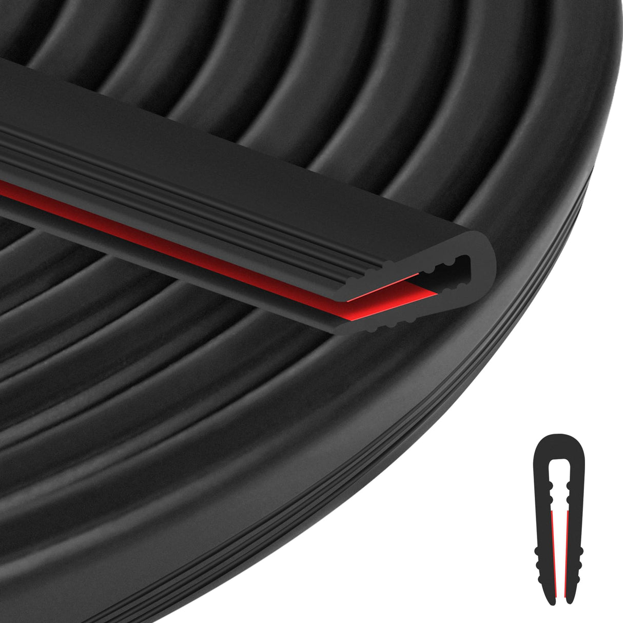 ToLanbbt Rubber Edge Trim U Channel - 1/16" Self Adhesive Sheet Metal Edge Guard Protector, EPDM Seal Strip for Car Doors, Steel Plates, Glass, Hatches, Table Corners, Fit 1/16"(1.6mm), 40Ft, Black