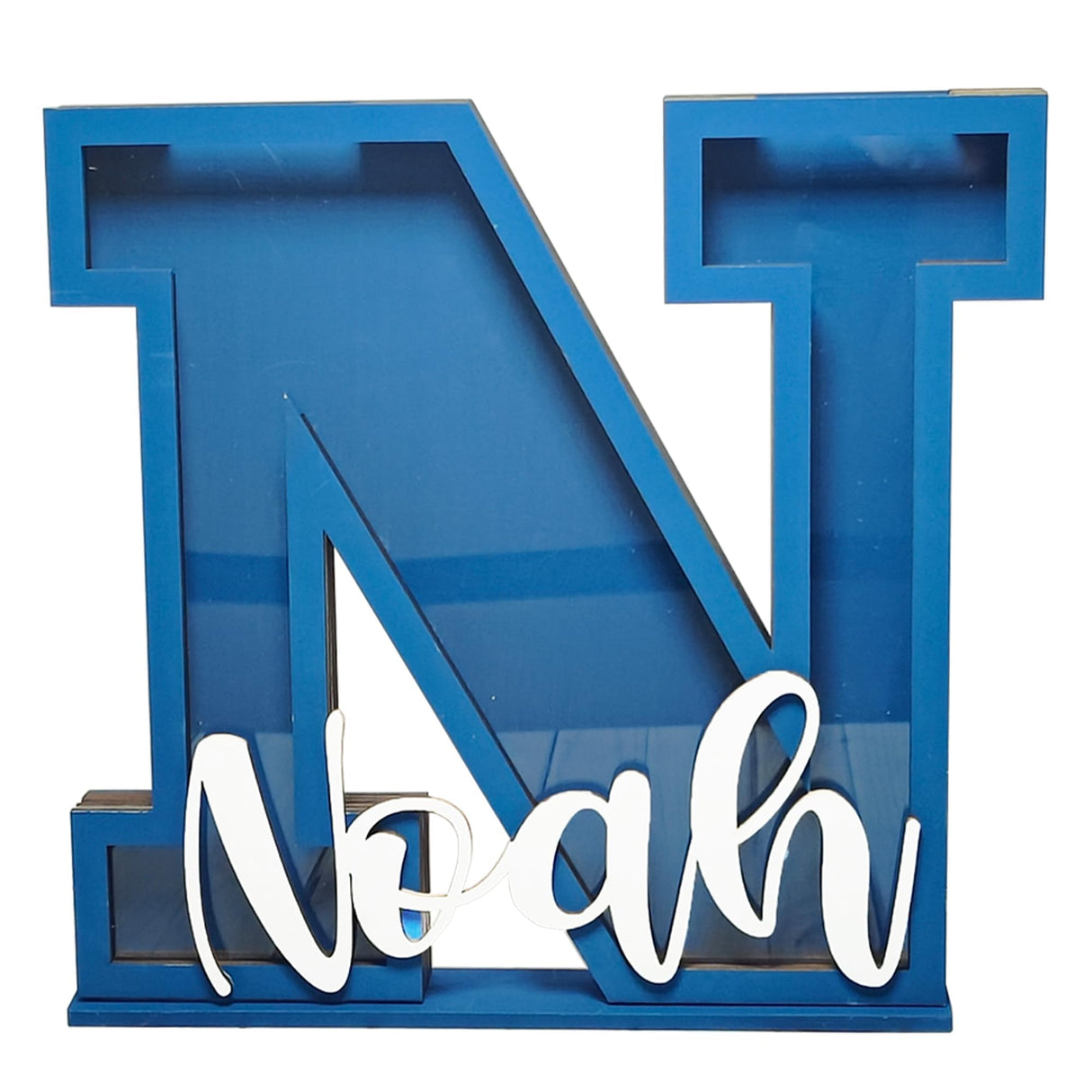 Personalized Name Letter Piggy Bank, 10 Inch Large Wooden Piggy Bank for Kids, 26 Letters Custom Wood Money Box Gift for Boys Girls Christmas Birthday