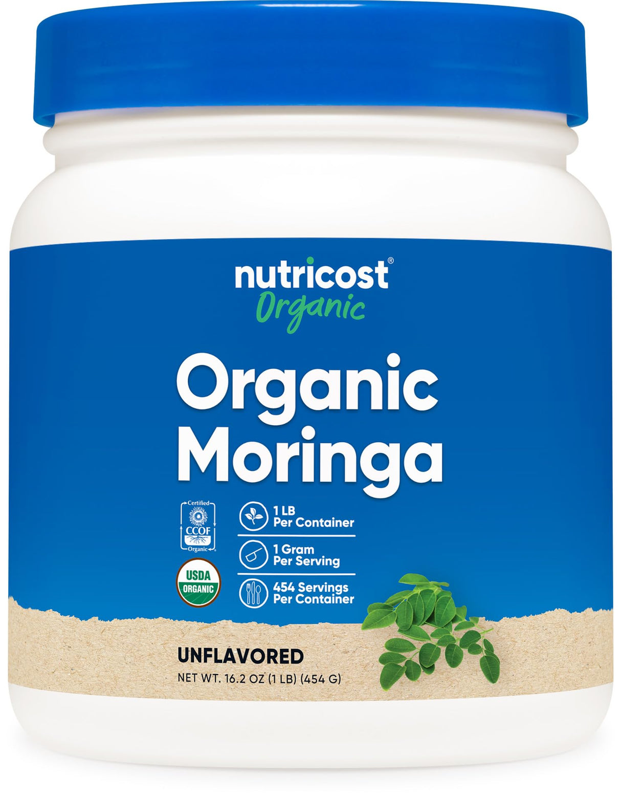 Nutricost Organic Moringa Powder 1LB (16oz) - Gluten Free, Non-GMO, Vegetarian Friendly