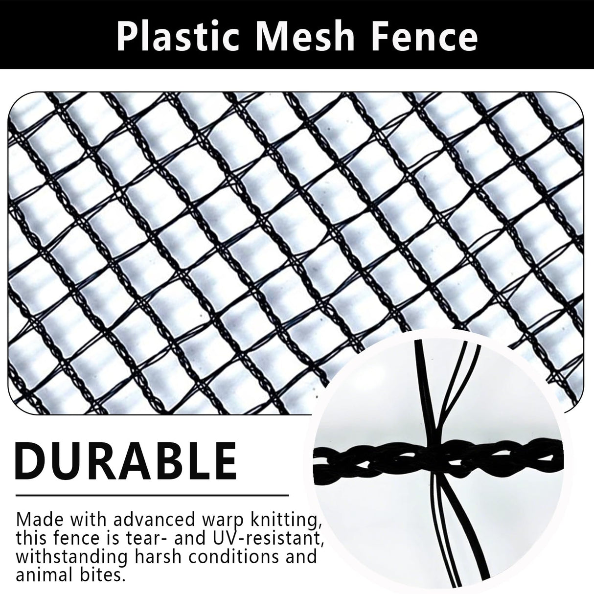 POYEE Deer Fence Netting 5x100ft Plastic Mesh Netting for Garden Protection