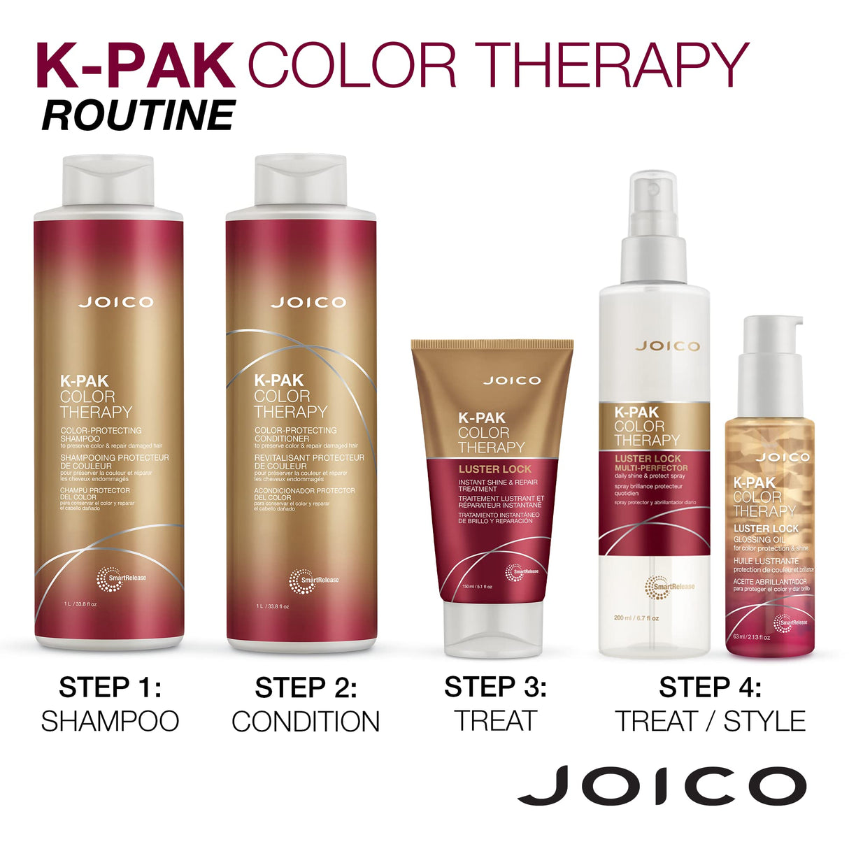 Joico K-pak color therapy shampoo & conditioner duo, 2 Count