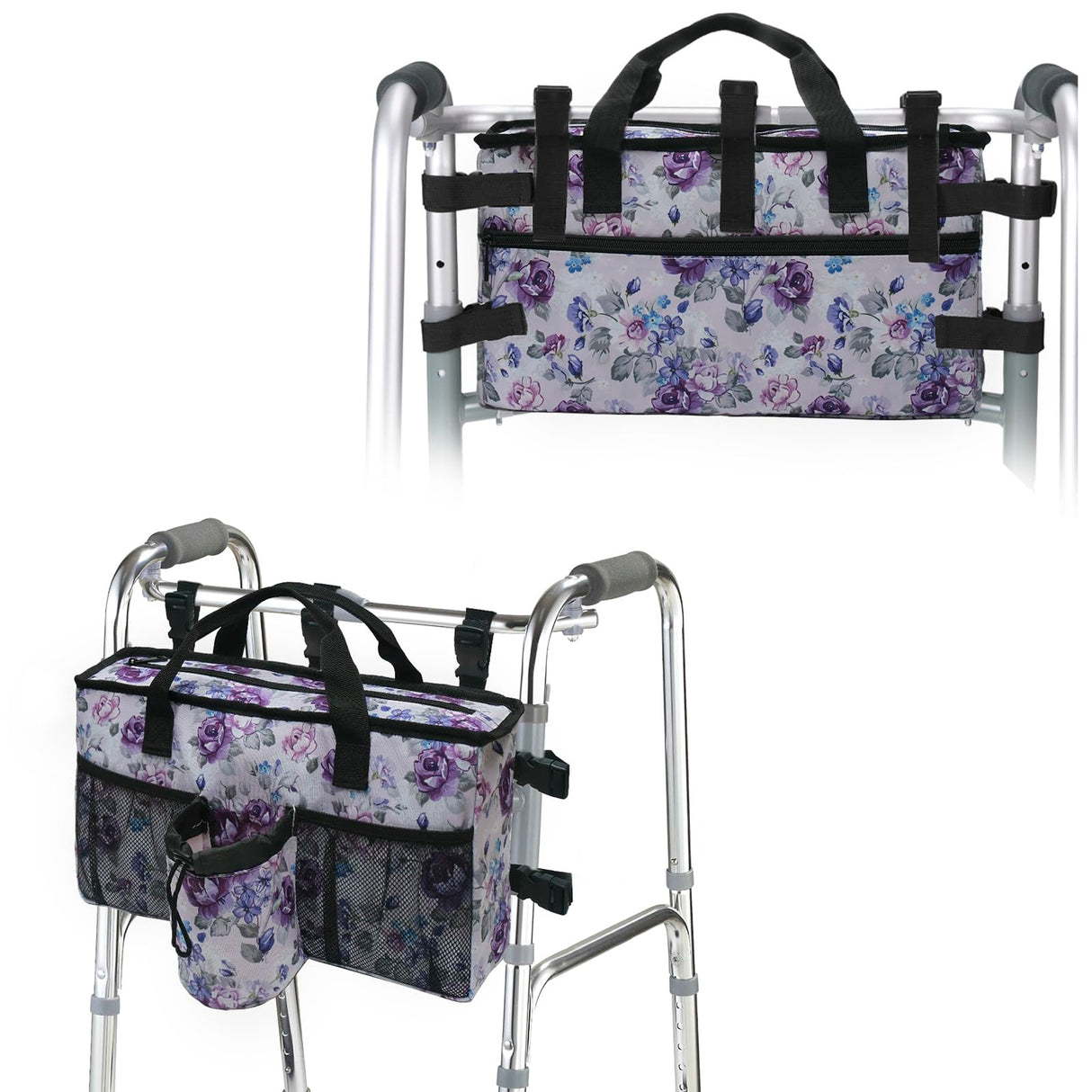 Compact Walker Bag with Pockets, Adjustable Strap, Easy Access Walker Storage Solution