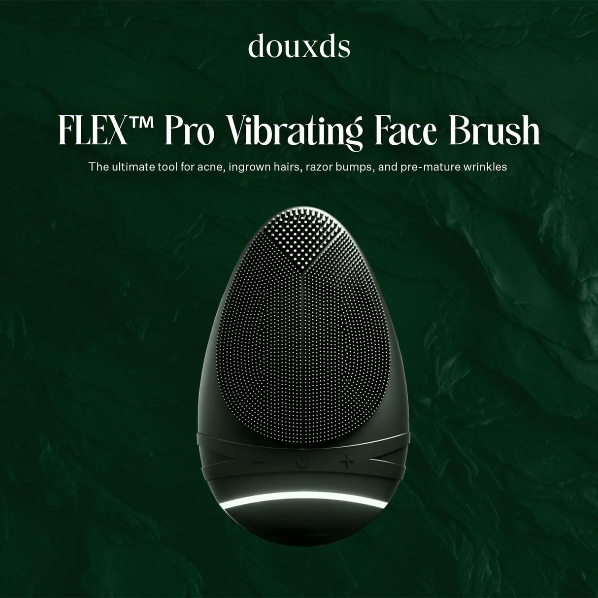 douxds Flex™ Pro Vibrating Face Brush, Electric Face Scrubber, Face Scrubber for Men, Flex™ Face Brush, Men's Skin Care, Powerful Sonic Technology, Removes Dark Marks and Bumps, Acne Treatment