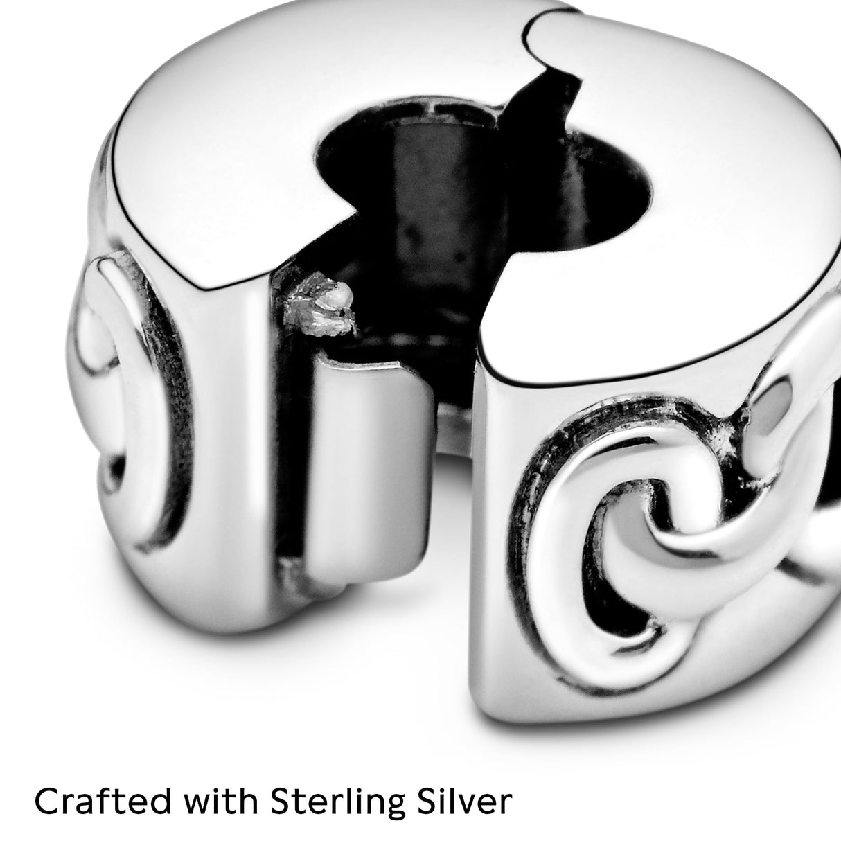 PANDORA Knotted Hearts Clip Charm - Compatible with PANDORA Moments - Gift for Her - Made with Sterling Silver - with Gift Box