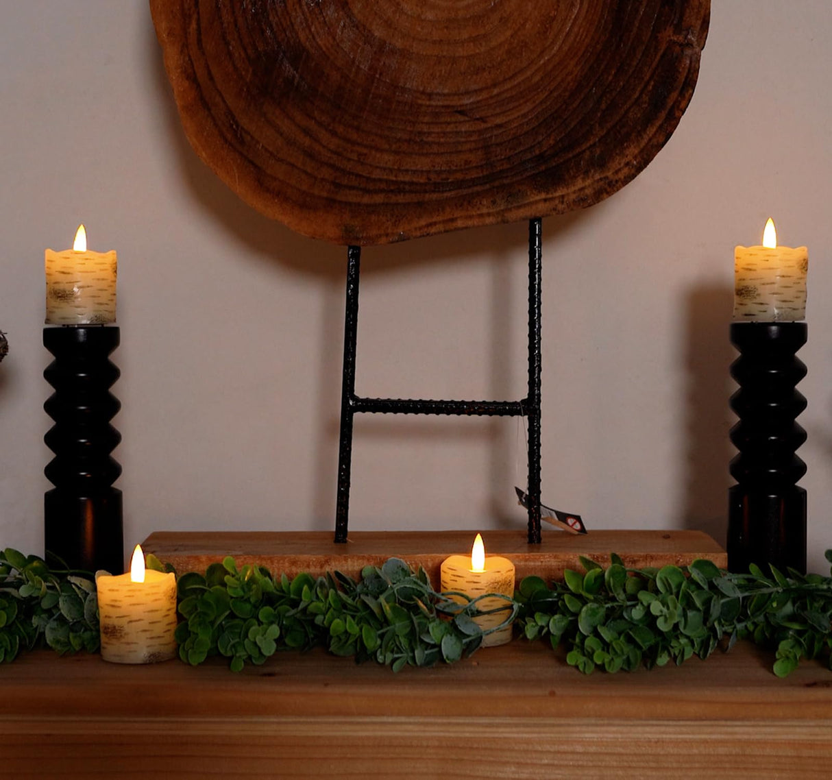 Homemory Flameless Votive Candles with Remote, 2" x 2" Birch Bark Real Wax, 400+Hour Realistic Black Wick Battery Operated Fake Candles, 6 Pack for Wedding, Party and Holiday Decoration
