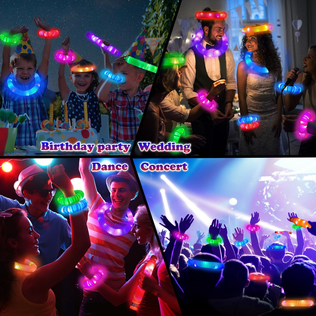 Halloween Light Up Party Favors for Kids 24PCS,Glow Stick Bracelet Necklace
