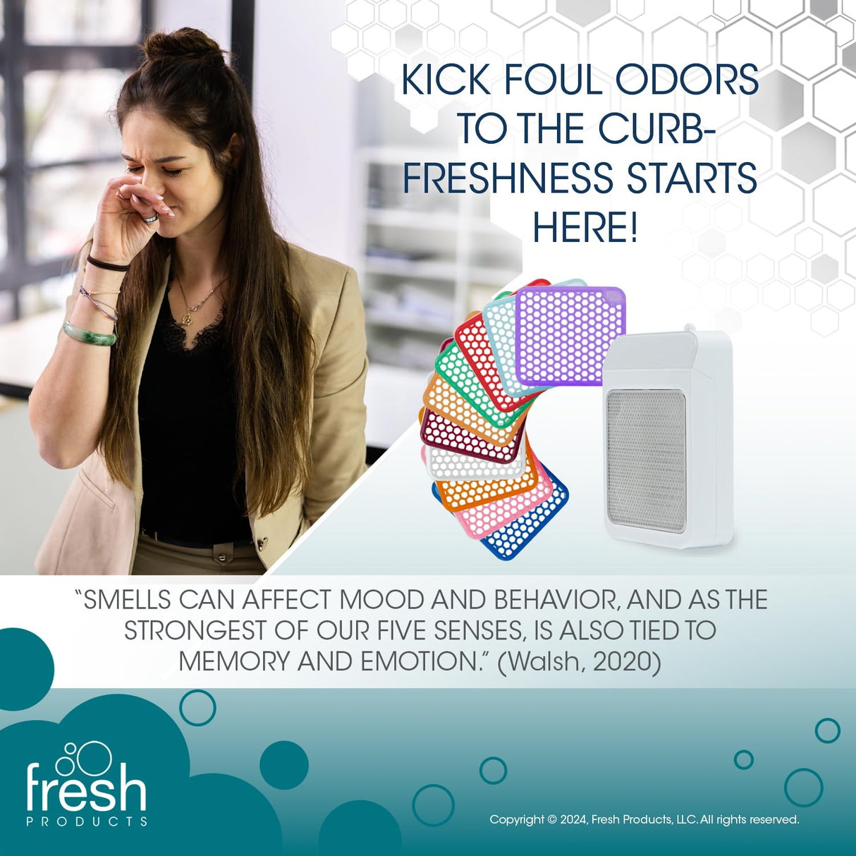 Fresh Products ourfreshe Plug In Air Freshener 30 Day Refills Replace Messy Aerosols with Dry Fragrance For Use in Medium Sized Spaces Cotton Blossom 6 Pack