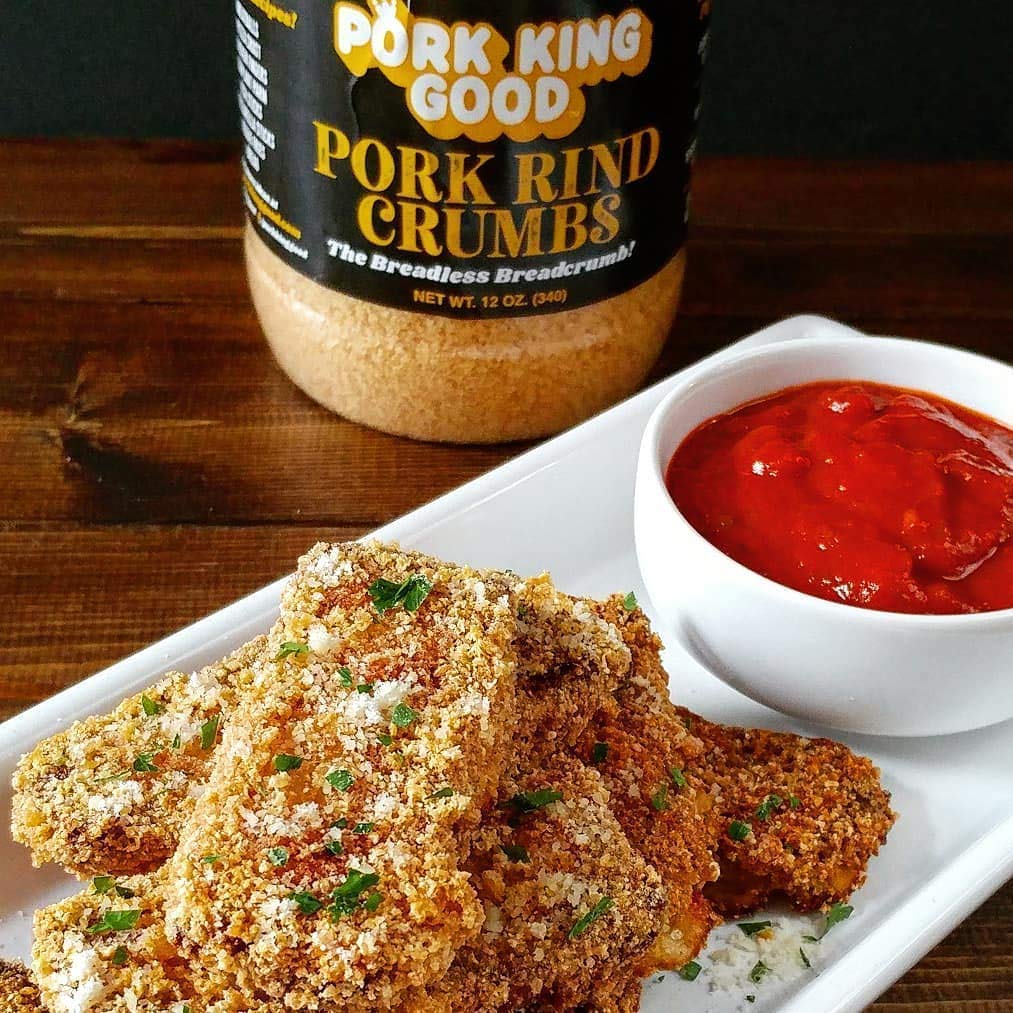 Pork King Good - Pork Rind Breadcrumbs - 2 Pack! Keto Friendly, Paleo, Gluten-Free, Sugar Free, Zero Carb Panko Substitute (Two 12 Oz Jars) (Original, 2 Pack)