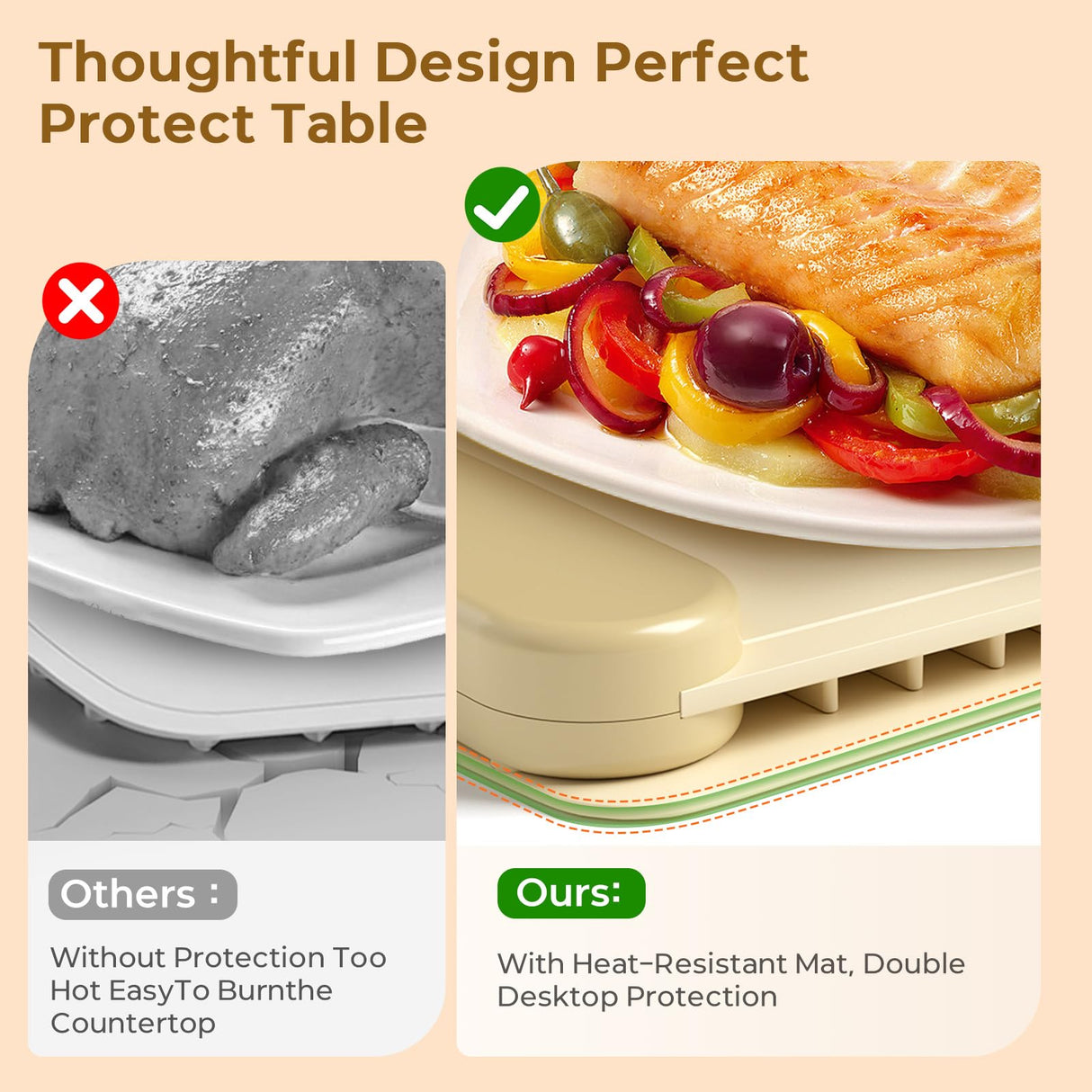 Food Warming Mat with Protective Table Mat, Graphene Fast Full-Surface Heating Mat, Electric Warming Tray with 6 Temperature and 6HoursTimer, Portable Rollable Food Warmer Perfect For Parties Buffet