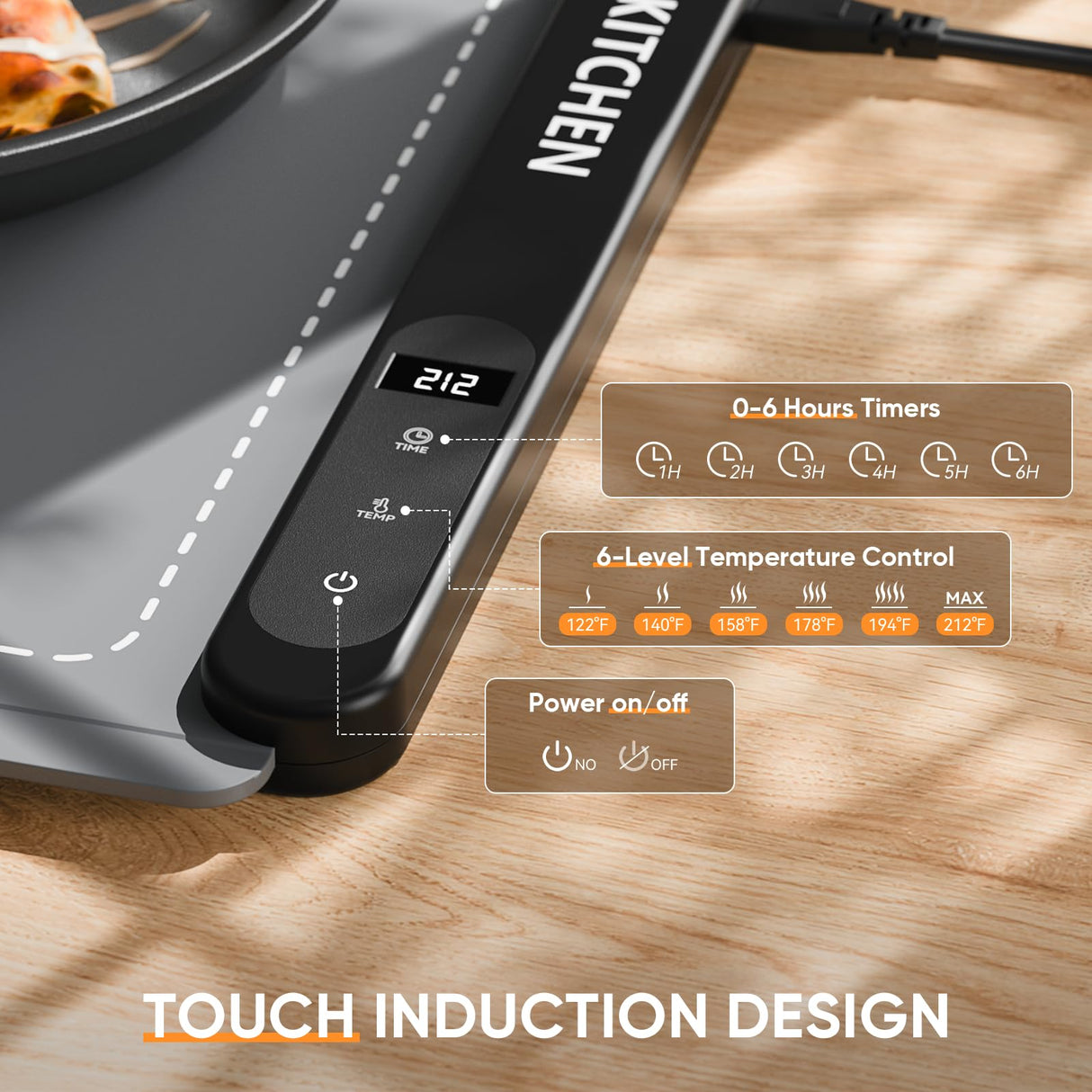 NEWKITCHEN Warming Mat for Food, (XL 24"x15") Food Warming Mat for Parties Buffet Upgrade Graphene Fast Full Surface Heating -Versatile Food Warmer for Gatherings, Parties, Everyday Use