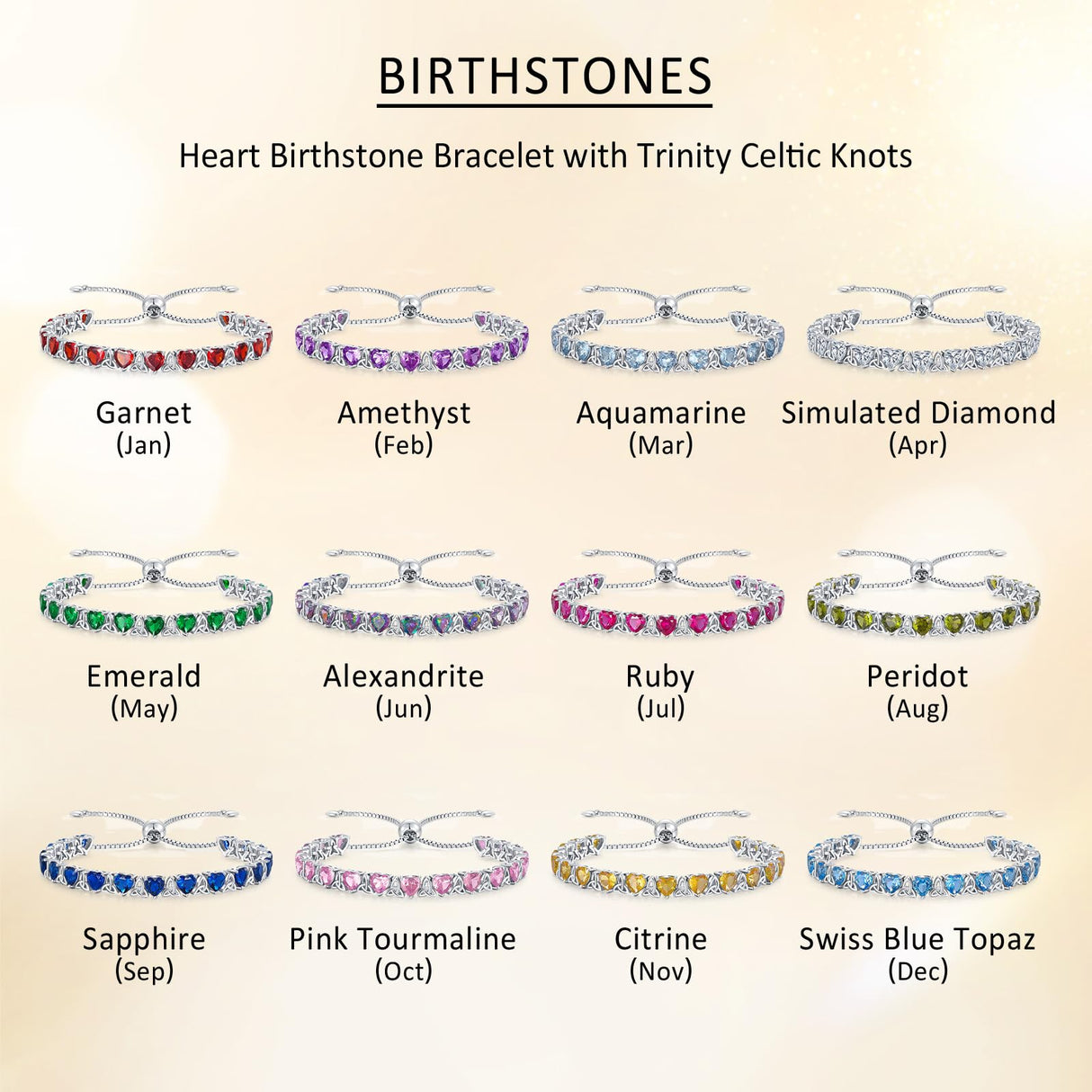 ETERMBOL June Birthstone Tennis Bracelets for Women
