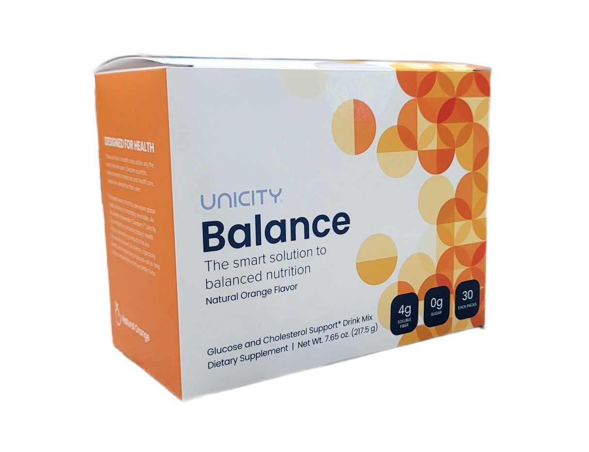 UNICITY BALANCE NATURAL ORANGE—Stay full longer by slowing carbohydrate absorption (30 Packets). Helps support a healthy digestive system and keeps your body well maintained (30-Day Supply)