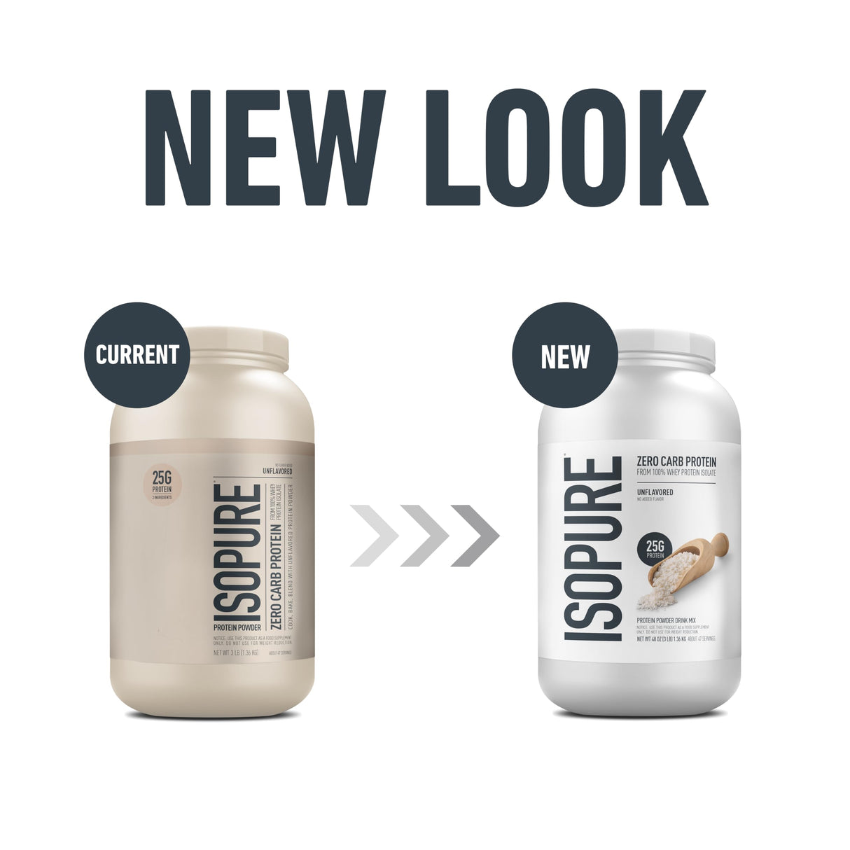 Isopure Protein Powder, Whey Protein Isolate Powder, 25g Protein, Zero Carb & Keto Friendly, No Added Colors/Flavors/Sweeteners, Flavor: Unflavored 3 Pound (Packaging May Vary)