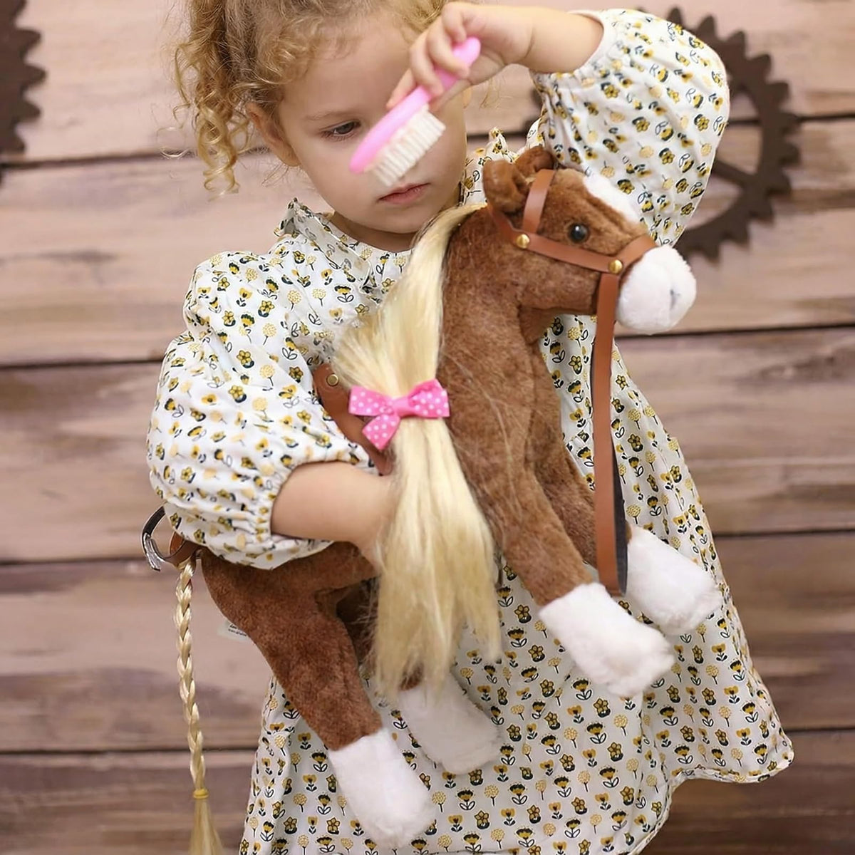 HollyHOME Horse Stuffed Animal,Horse Toys for Girls, Brown Pony, 11"