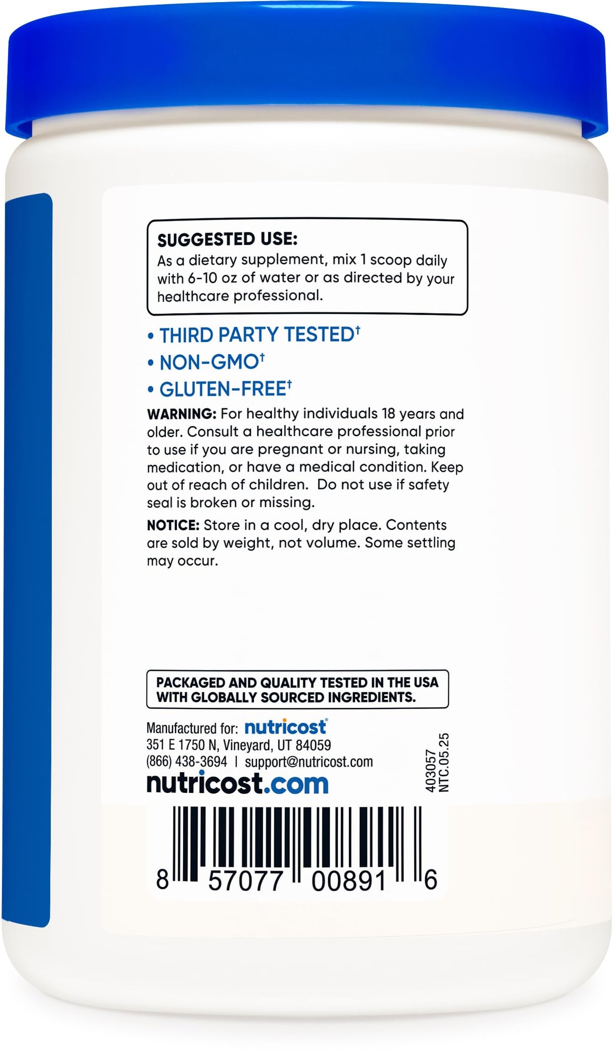 Nutricost HMB Powder (Beta-Hydroxy Beta-Methylbutyrate) 250 Grams - Gluten Free & Non-GMO