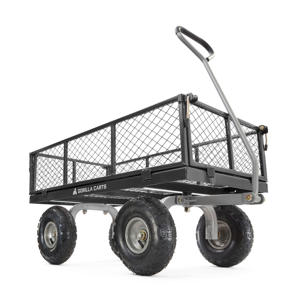 Gorilla Carts Steel Utility Cart, 800 lb Capacity, 4 Cu Ft., Black