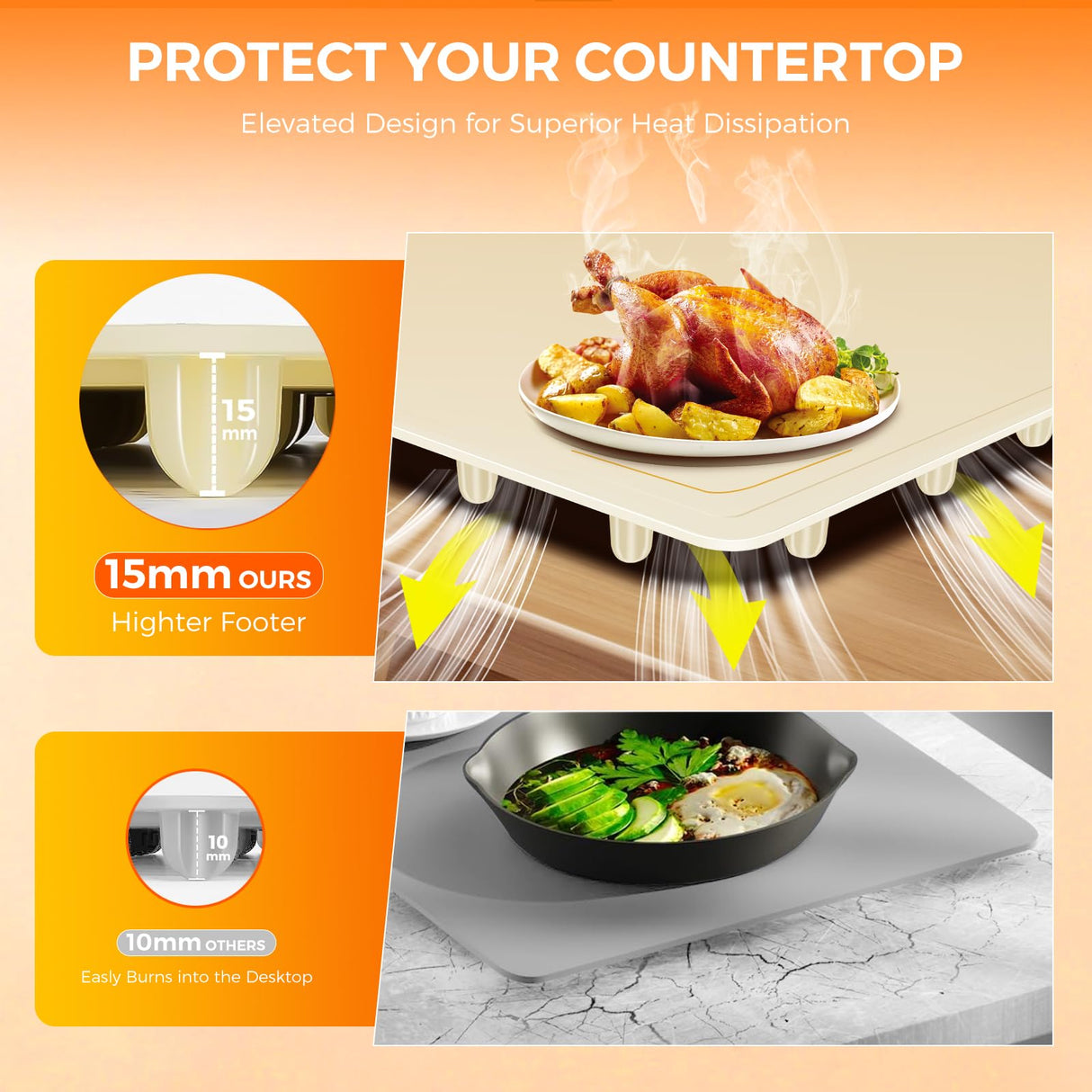 Warming Mat for Food | Max Temp 248℉,Electric Warming Tray with Timer and 8-Level Adjustable,Fast Full-Surface Food Heating Mat with Child Lock,Roll-Up & Portable Silicone Food Warmer for Buffet Party