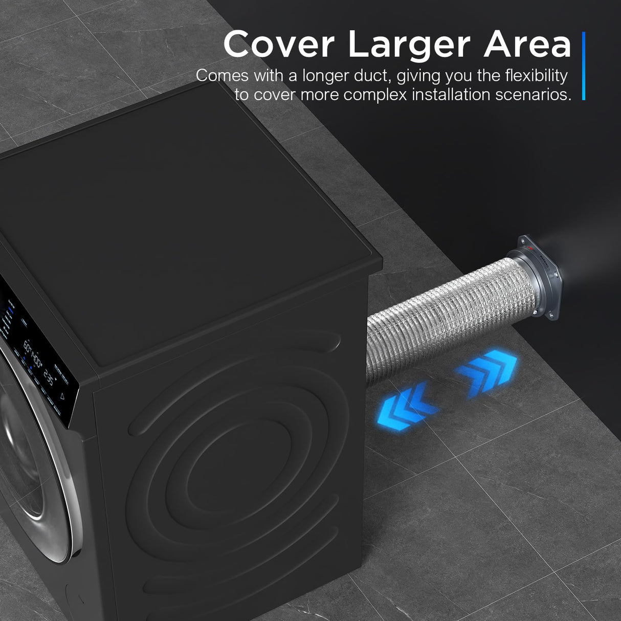 VOXWELLY Magnetic Dryer Vent Coupling Easy to Clean Quick Connector Airtight Seal Dryer Vent Connector Kit Including a 2.6ft 4" Duct and two Clamps, DV180
