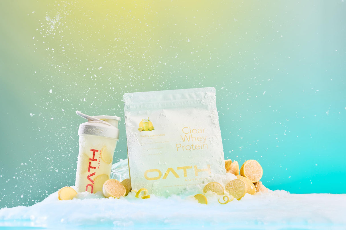 Oath Nutrition Clear Whey Isolate Protein Powder, Frosty Lemonade, 20g Complete Protein per Serving, No Added Sugar, Grass-Fed, 21 Servings