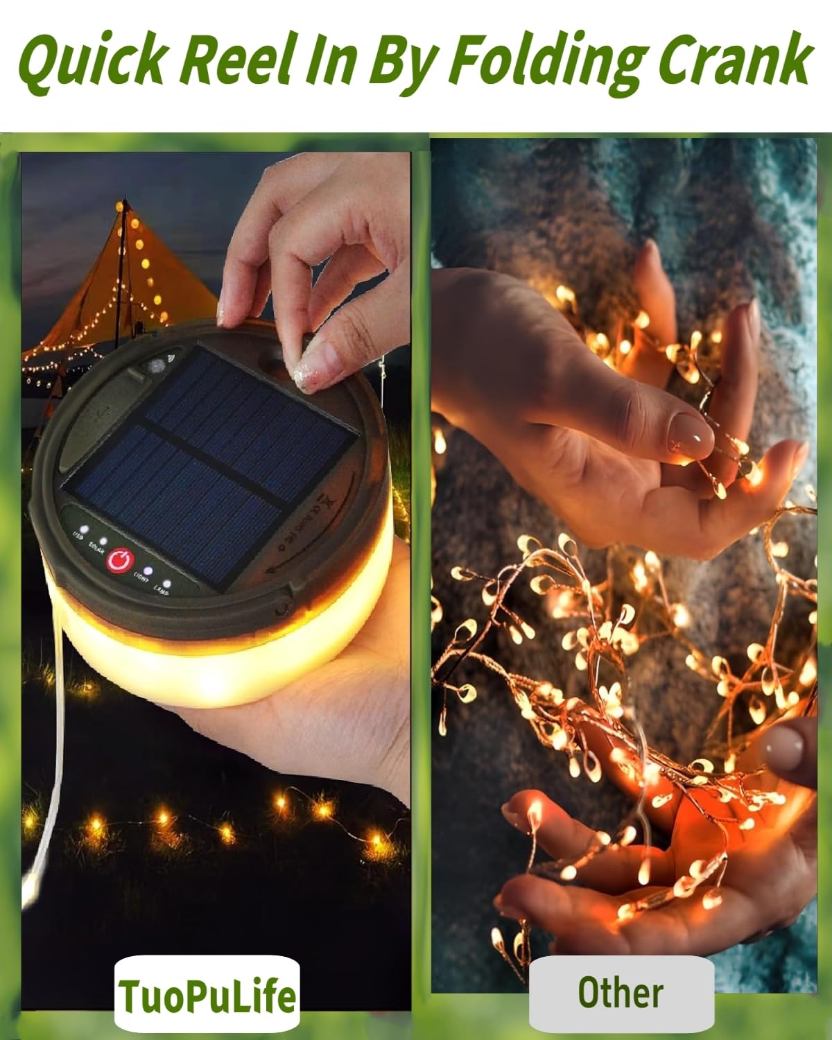 Solar Camping String Lights, 39.4FT Fairy String Lights 150LEDs, Portable Waterproof Camp Lamp with 8 Lighting Modes, Hanging Rechargeable Tent Lantern for Garden Party Christmas Decor-Remote Control