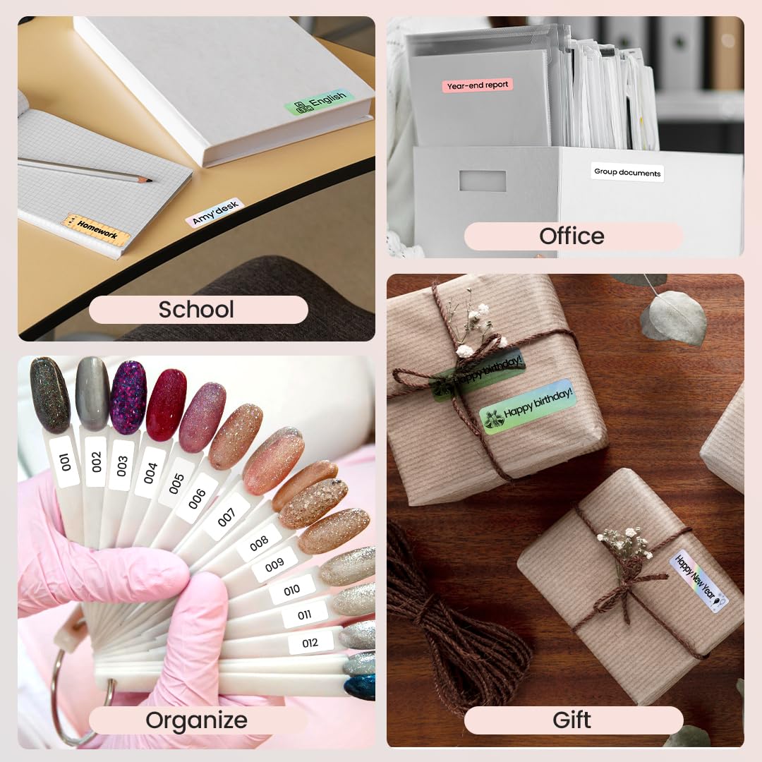 Phomemo Label Maker, Bluetooth Mini Portable Label Printer for Home School
