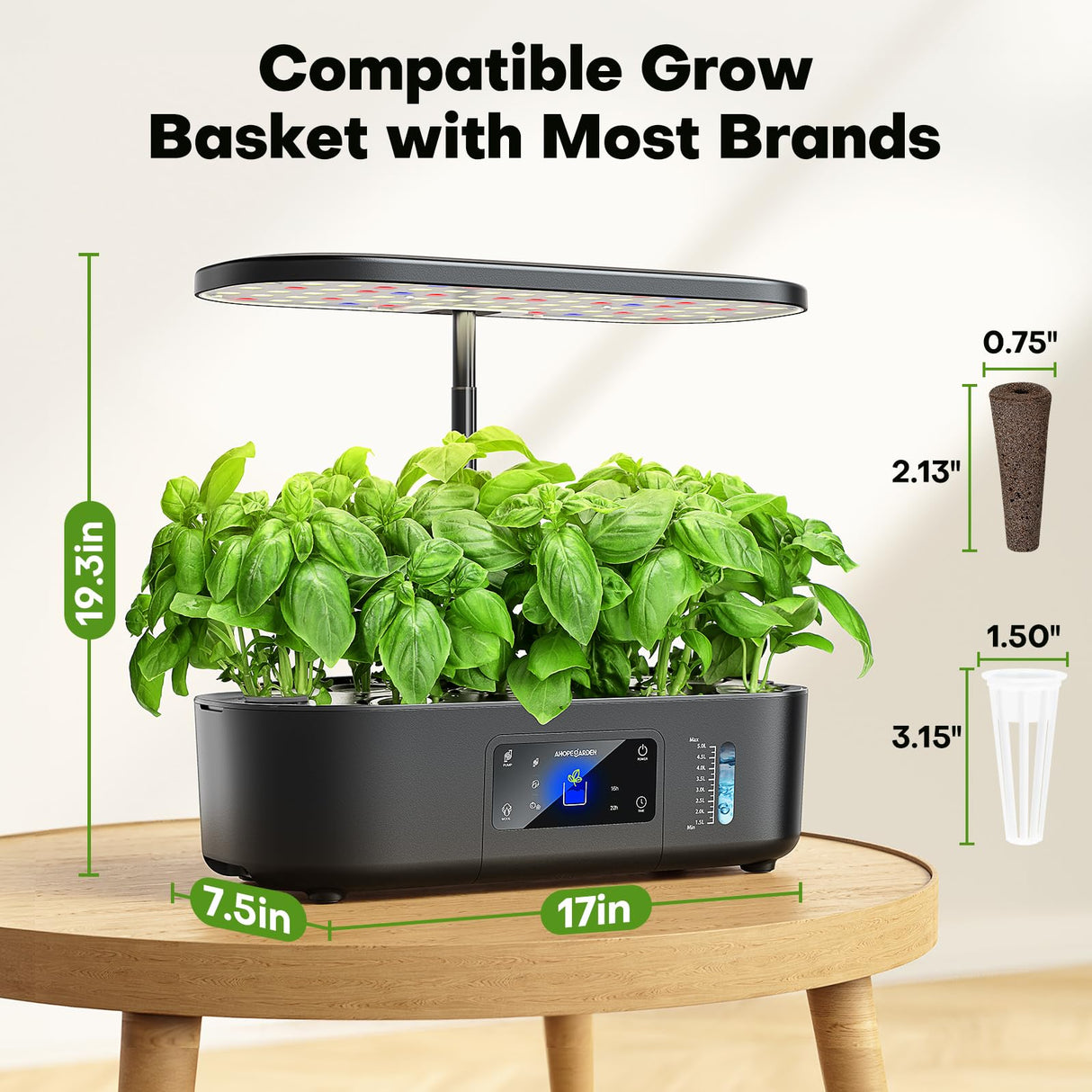 Ahopegarden Hydroponics Growing System Kit: 12 Pods with LCD Control Panel