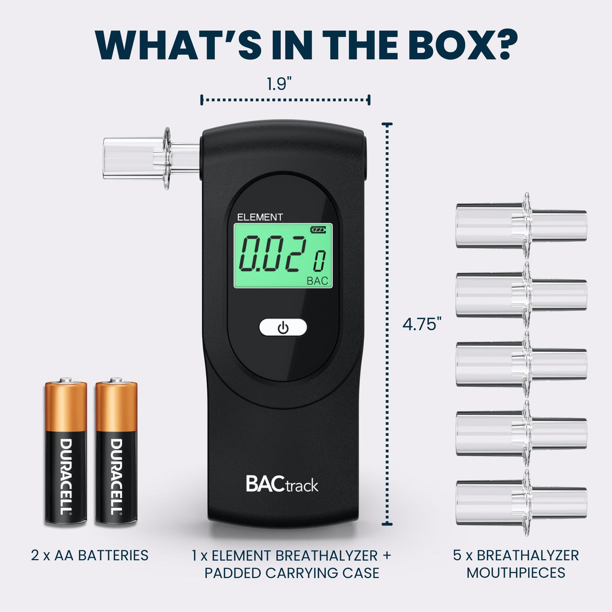 BACtrack Element Breathalyzer | Professional-Grade Accuracy | DOT & NHTSA Compliant | Portable Breath Alcohol Tester for Personal & Professional Use