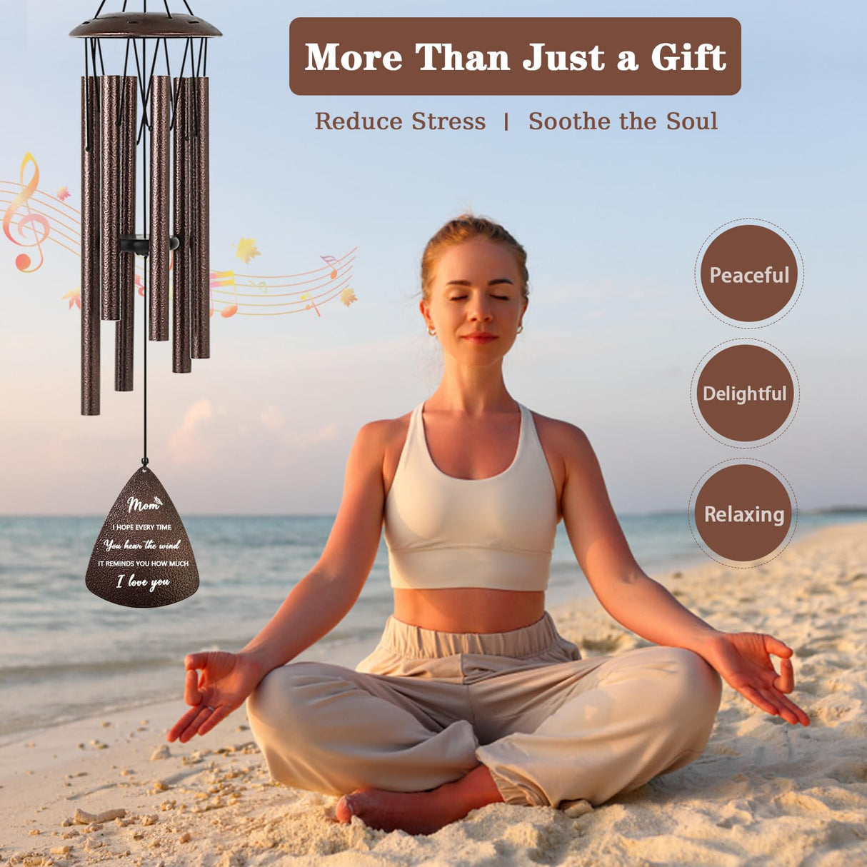 Soopau Gifts for Mom, 32" Bronze Wind Chimes, Birthday Gifts for Mom from Daughter Son, Christmas Birthday Gift for Mama Mother in Law