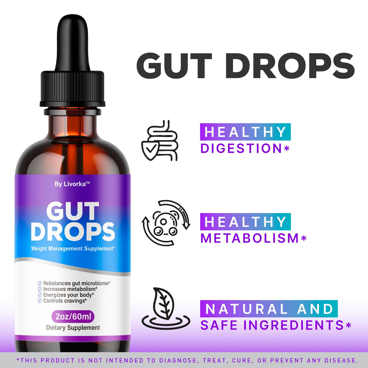 (3 Pack) Gut Drops - Official Gutdrop Supplement Premium Formula, Gutdrops All Natural Liquid Support Advanced Formula Healthy Drops Reviews, Gutdrops Healthy Gut Support, 3 Bottles for 3 Months