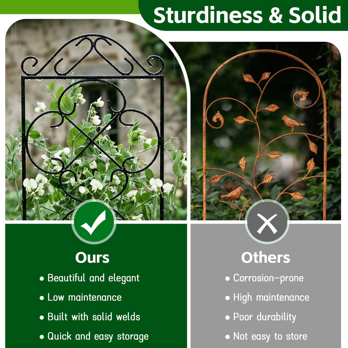 Thealyn 4 Pack 48" x 12.5" Metal Trellis for Potted Plants and Planters