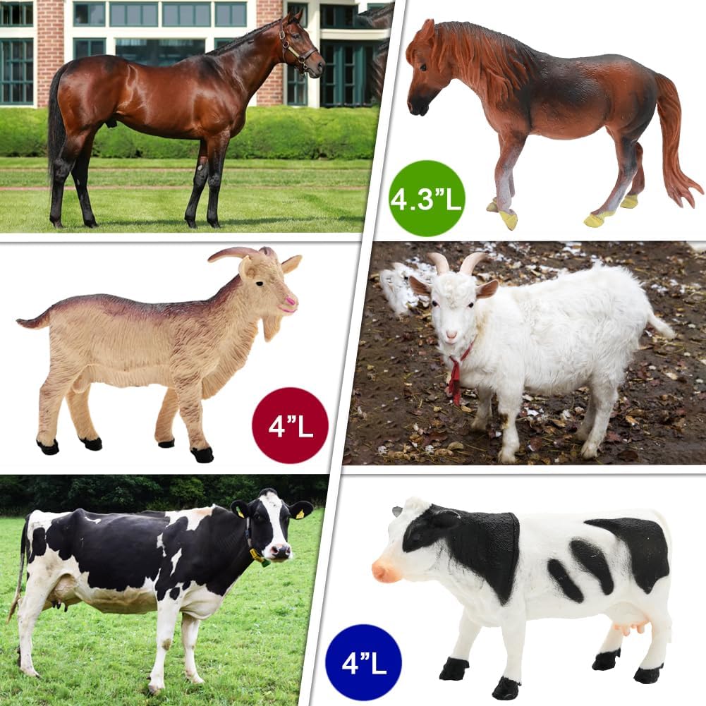 BOLZRA Farm Animals Big Red Barn Toy for 1 2 3 4 5 Years Old Toddlers, Kids Farm Figures Fence Playset with Tractor, Preschool Montessori Learning Toys, Christmas Birthday Easter Gift for Boys Girls