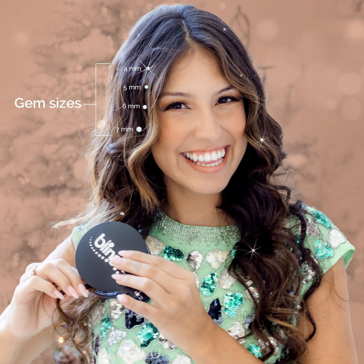 blinger® Starter Kit | Women's Hair Styling Tool + 75 Precision-Cut Glass Crystals | Bling in Seconds! Bedazzling Multi-Faceted Gems | Hair-Safe – Bling In Brush Out