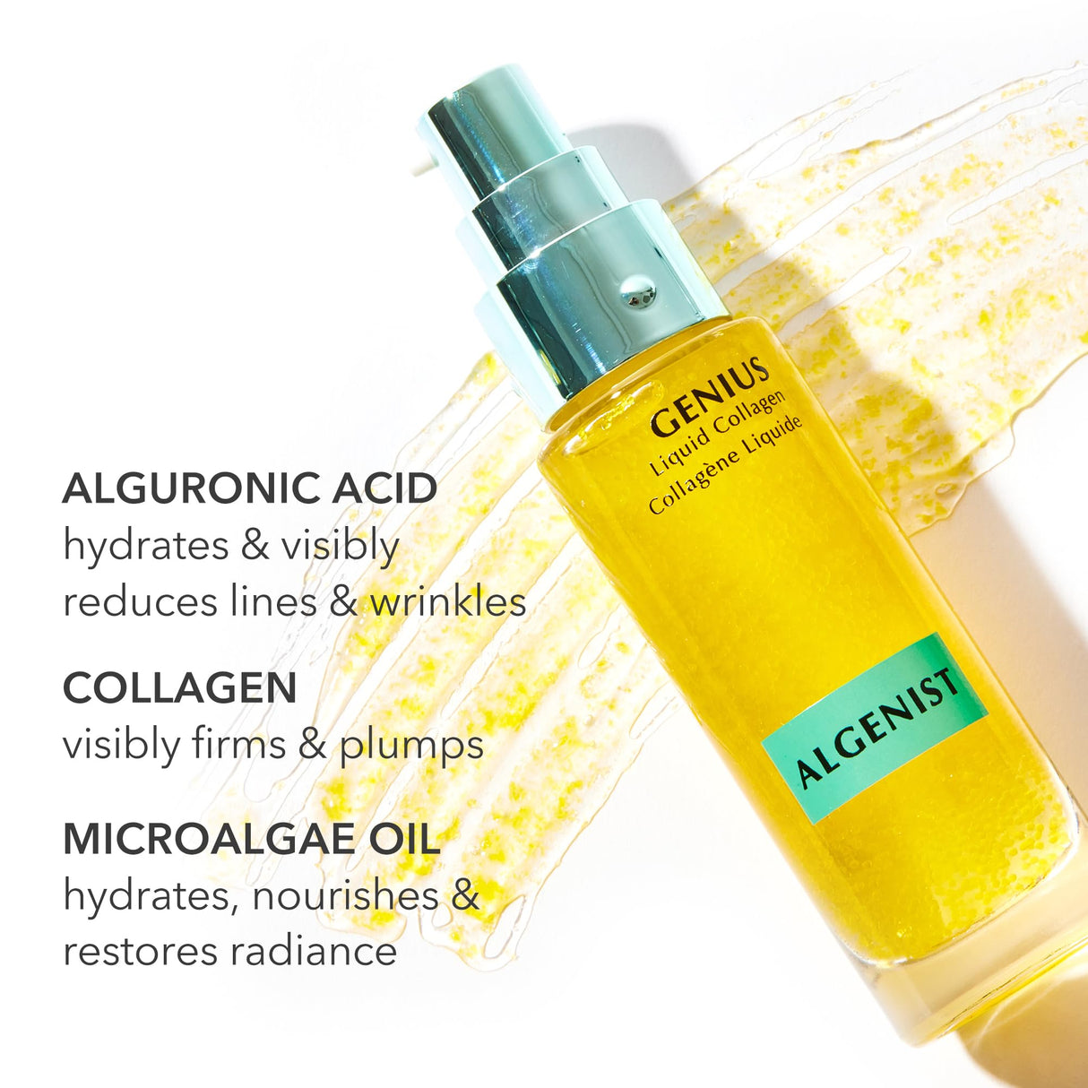 Algenist GENIUS Super Size Liquid Collagen Serum - Firming and Hydrating Face Serum with Collagen + Vitamin E - Helps Visibly Minimize Fine Lines + Wrinkles and Improve Elasticity (60ml)