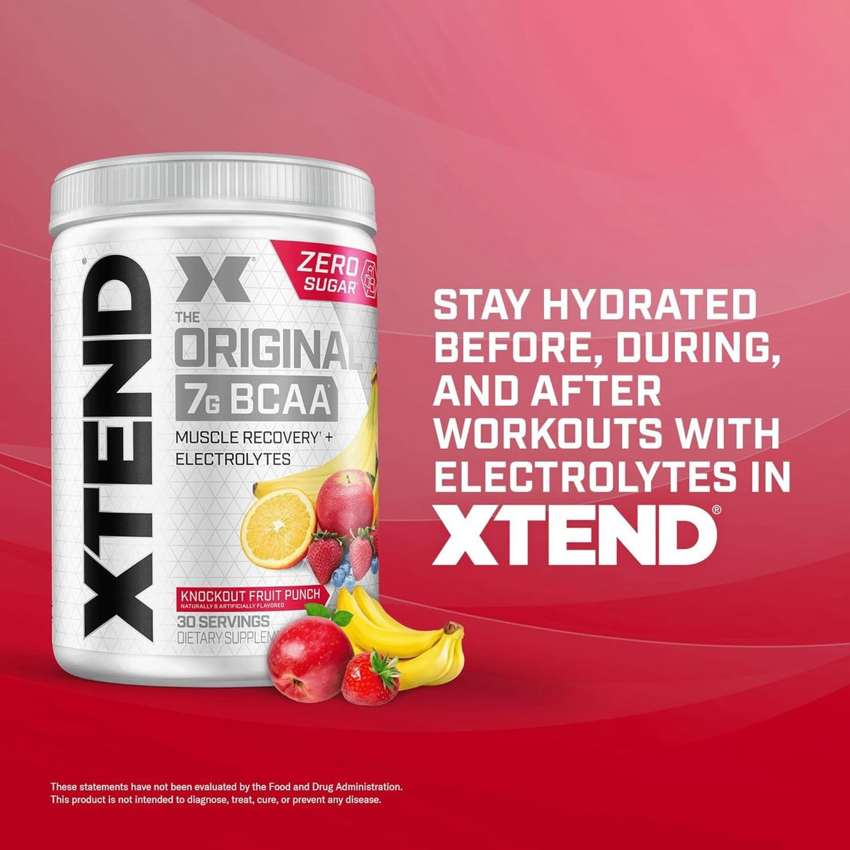 Xtend Original BCAA Powder 7g BCAA and 2.5g L-Glutamine, Sugar Free Post Workout Muscle Recovery Drink with Amino Acids for Men & Women, 30 Servings