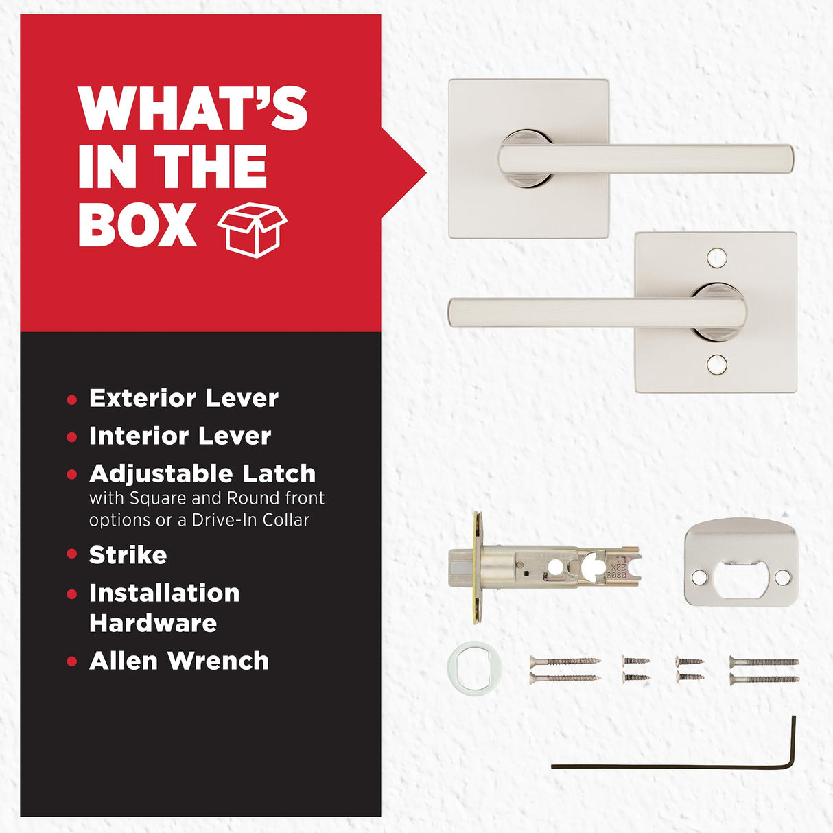 Kwikset Halifax Interior Passage Door Handle, Lever For Closet and Hallway Doors, Reversible Non-Locking Handle Lever, Satin Nickel, with Microban Protection