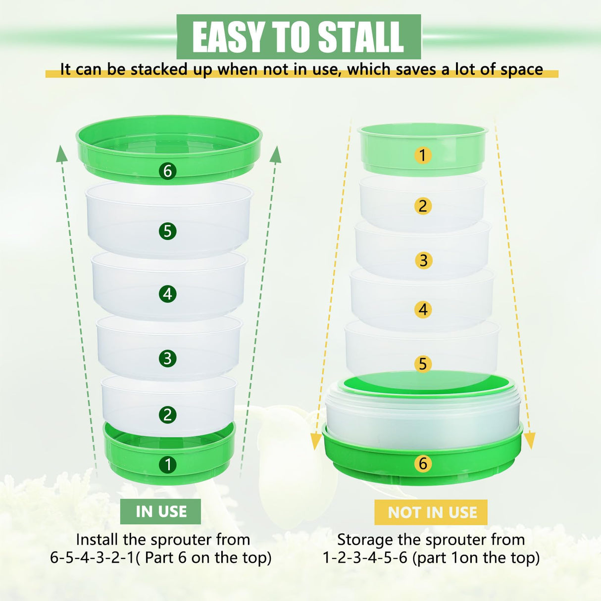 AOMGD 4-Tier Microgreens Growing Seed Sprouting Tray