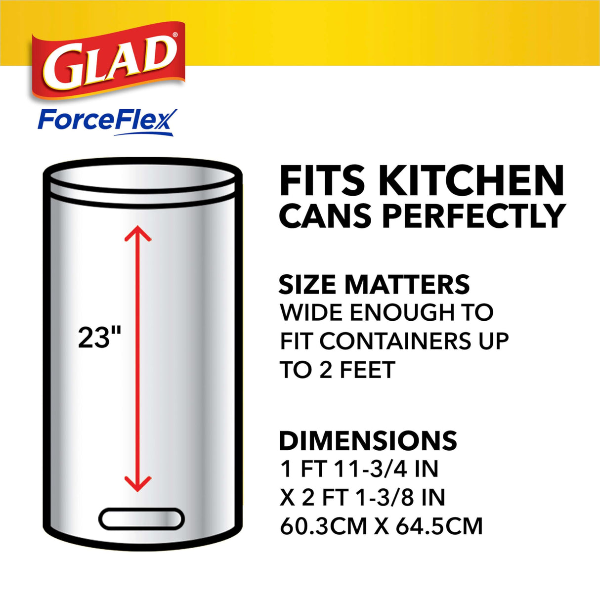 Glad Tall Kitchen Trash Bags 13 Gallon, Gain Original Garbage Bags, Odorshield with Drawstring, 110 Count