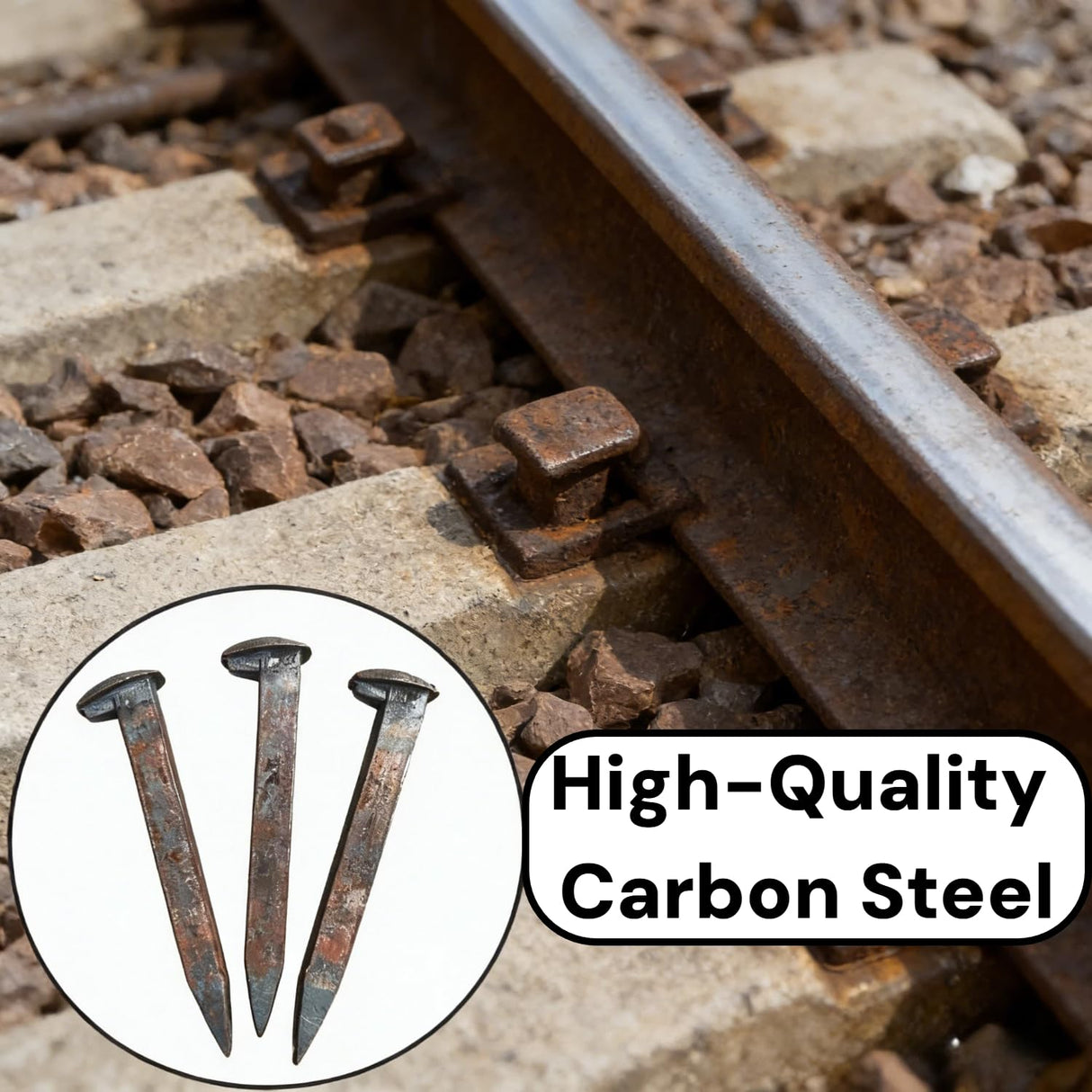 5 Pack 6.5 Inch Railroad Spikes Carbon Steel Large Size, Heavy Duty Bulk Metal Railway Spikes Rusting Blacksmithing Gifts for Knife Forging, Home Garden Art Decor, Outdoor Stakes Hang