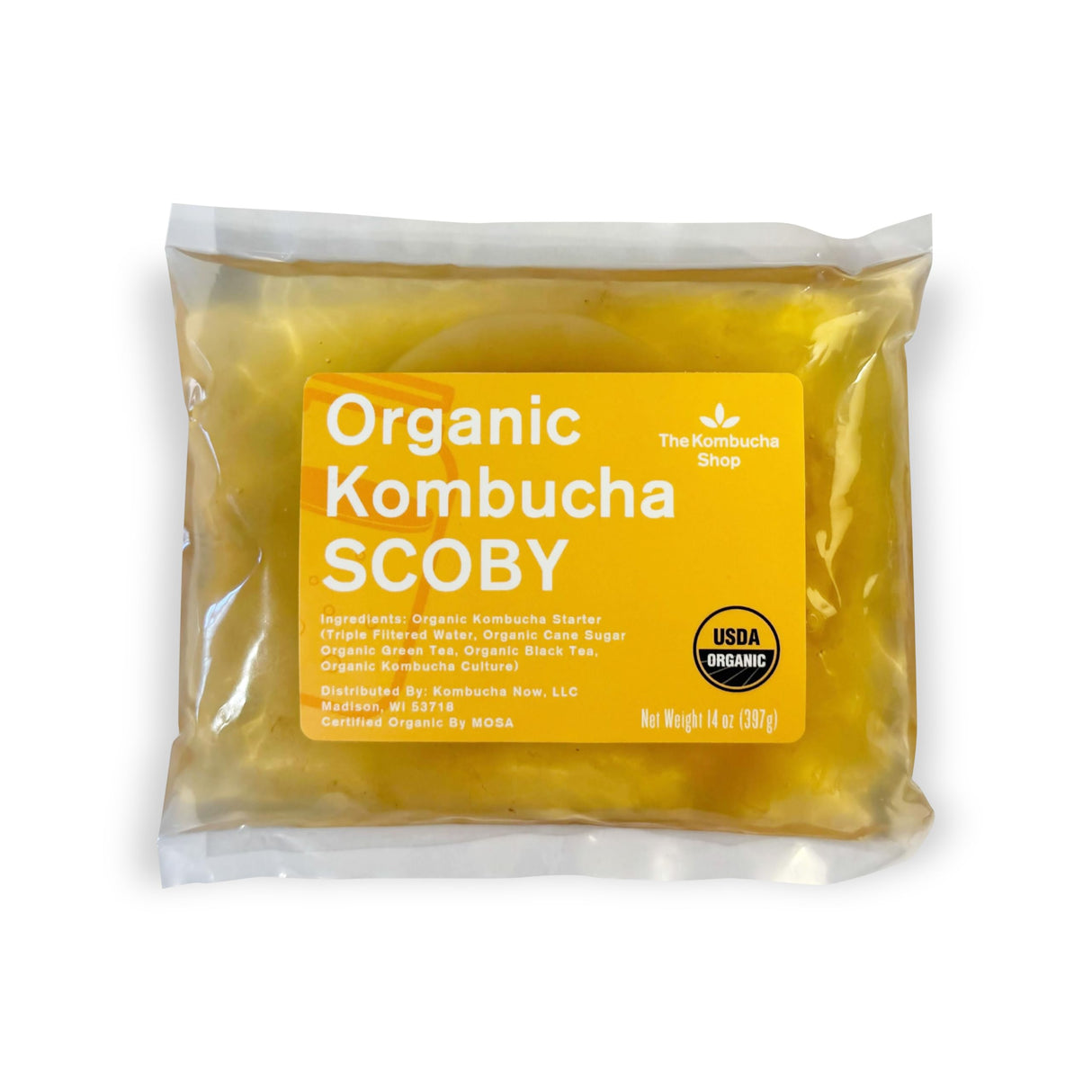 Organic SCOBY Kombucha Starter Kit - 100% Guaranteed to Brew - Fresh, Live Culture with Starter Liquid - The Kombucha Shop
