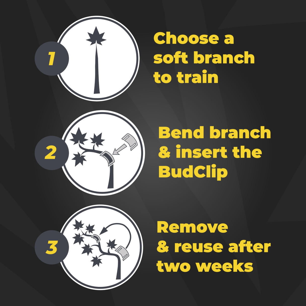 BudTrainer BudClips For Low Stress Plant Training , Black, 20-Pack
