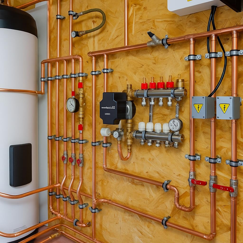 Kudos-Trading 15mm Central Heating Filling Loop Kit – Flexible Braided Hose with Isolation Valves & Double Check Valve – Combi Boiler Water Refill Pipe – WRAS Approved